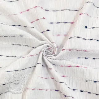 Bavlnená látka DOBBY CRINKLE Stripe white