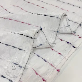 Bavlnená látka DOBBY CRINKLE Stripe white