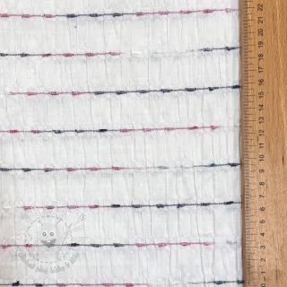 Bavlnená látka DOBBY CRINKLE Stripe white