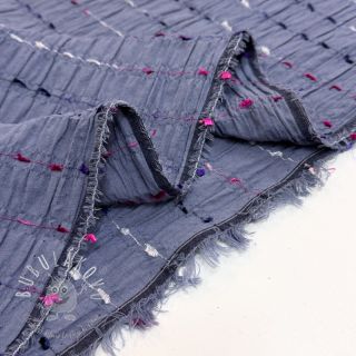 Bavlnená látka DOBBY CRINKLE Stripe jeans