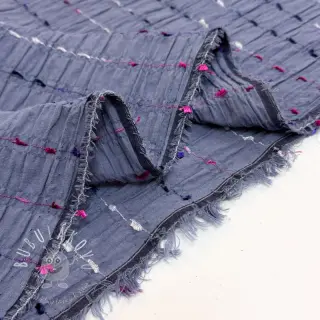 Bavlnená látka DOBBY CRINKLE Stripe jeans
