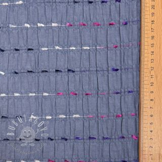Bavlnená látka DOBBY CRINKLE Stripe jeans