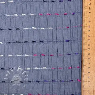 Bavlnená látka DOBBY CRINKLE Stripe jeans