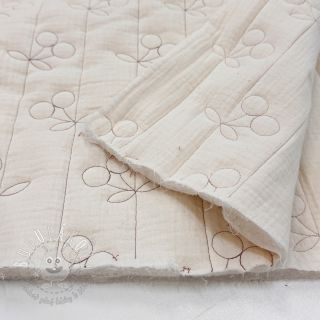 Dvojitá gázovina/mušelín STEPPED Cherries natural