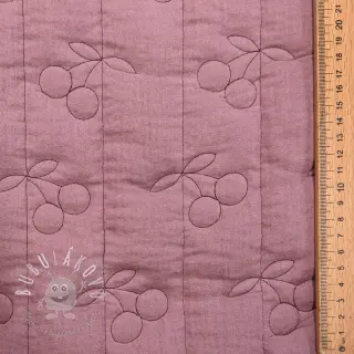 Dvojitá gázovina/mušelín STEPPED Cherries mauve