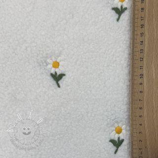 Kabátovina TEDDY EMBROIDERY Flowers off white