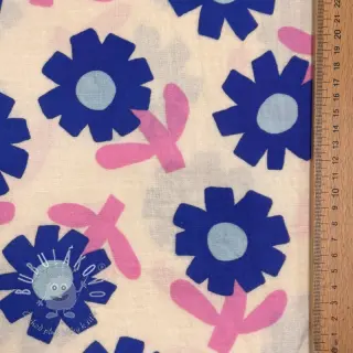 Dvojitá gázovina/mušelín Flowers blue by JENNIFER BOURON ORGANIC