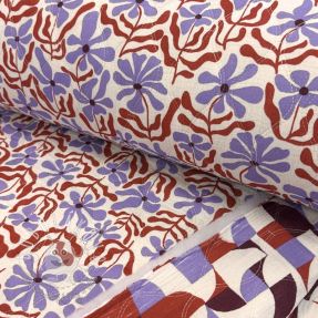 Dvojitá gázovina/mušelín STEPPED Flowers natural