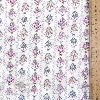 Dvojitá gázovina/mušelín STEPPED Flowers light pink digital print