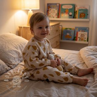 Dvojitá gázovina/mušelín Pears ochre by JENNIFER BOURON ORGANIC