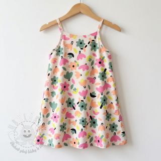 Bavlnená látka Flowers natural/green by JENNIFER BOURON ORGANIC