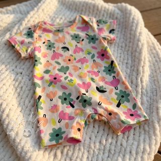 Bavlnená látka Flowers natural/green by JENNIFER BOURON ORGANIC