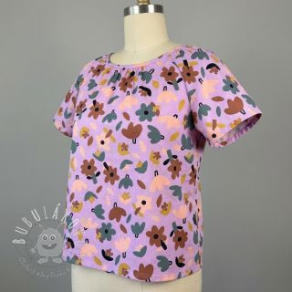 Bavlnená látka Flowers lavender by JENNIFER BOURON ORGANIC