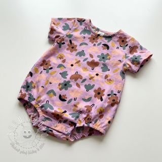 Bavlnená látka Flowers lavender by JENNIFER BOURON ORGANIC