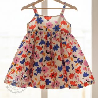 Bavlnená látka Flowers natural/blue by JENNIFER BOURON ORGANIC