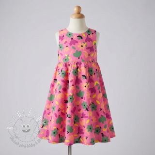 Bavlnená látka Flowers pink by JENNIFER BOURON ORGANIC