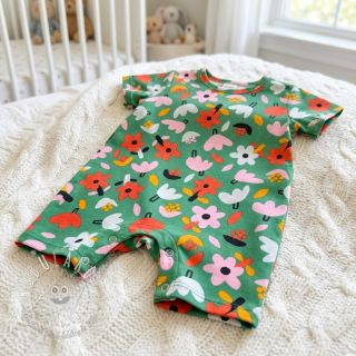 Bavlnená látka Flowers green by JENNIFER BOURON ORGANIC