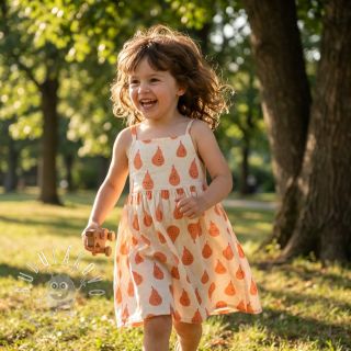 Dvojitá gázovina/mušelín Pears peach by JENNIFER BOURON ORGANIC