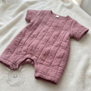 Dvojitá gázovina/mušelín STEPPED Cherries mauve