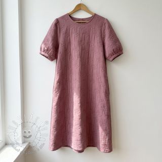 Dvojitá gázovina/mušelín STEPPED Cherries mauve