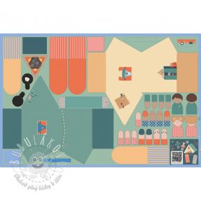 Bavlnená látka Lets go camping PANEL digital print