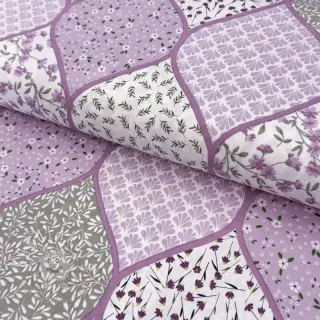 Bavlnená látka Flowers patchwork lilac
