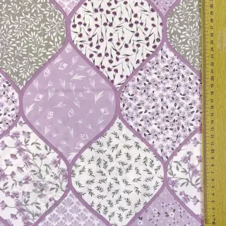 Bavlnená látka Flowers patchwork lilac