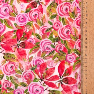 Viskóza RAYON POPLIN Printed Rosie design A