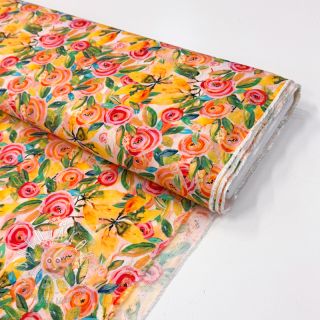 Viskóza RAYON POPLIN Printed Rosie design C