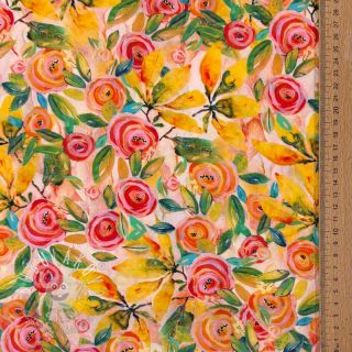 Viskóza RAYON POPLIN Printed Rosie design C
