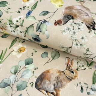 Dekoračná látka Happy spring scene digital print