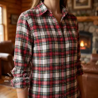 Bavlnená látka LIGHT FLANNEL Check design D
