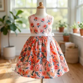 Viskóza RAYON POPLIN Printed Rosie design B