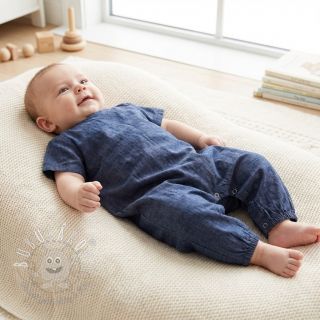 Bavlnená látka JEANS Chambre dark blue