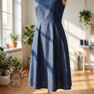 Bavlnená látka JEANS Chambre dark blue