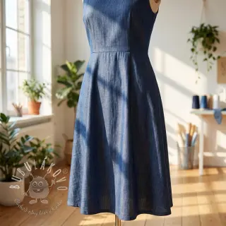 Bavlnená látka JEANS Chambre dark blue