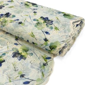 Bavlnená látka s prímesou EMBROIDERY Rose green