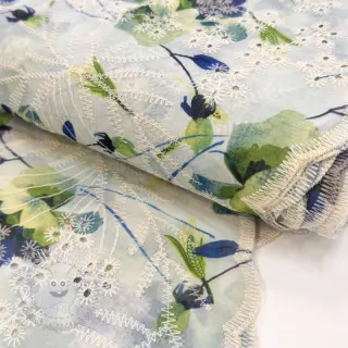Bavlnená látka s prímesou EMBROIDERY Rose green