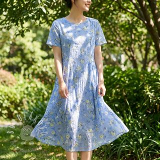 Bavlnená látka s prímesou Burny lovely blue