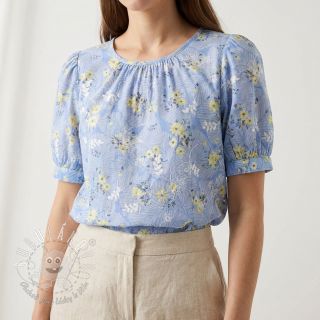 Bavlnená látka s prímesou Burny lovely blue