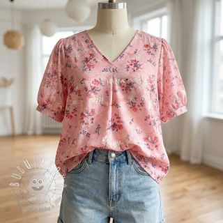 Bavlnená látka s prímesou Burny lovely pink