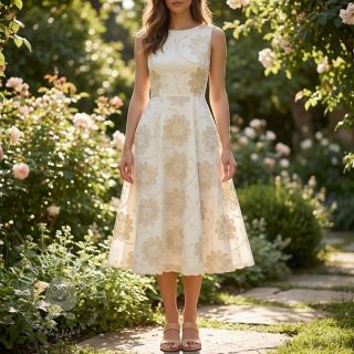 Bavlnená látka EMBROIDERY Bellagio butter