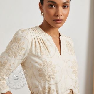 Bavlnená látka EMBROIDERY Bellagio butter