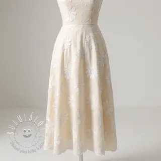 Bavlnená látka EMBROIDERY Bellagio cream