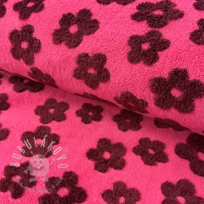 Kabátovina TEDDY Flower power bordeaux