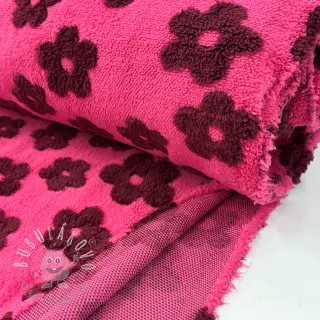 Kabátovina TEDDY Flower power bordeaux