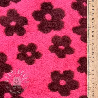 Kabátovina TEDDY Flower power bordeaux