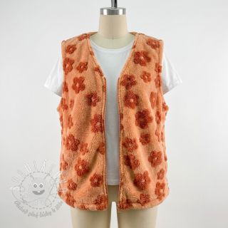 Kabátovina TEDDY Flower power orange