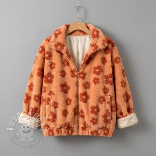 Kabátovina TEDDY Flower power orange