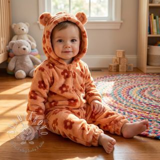 Kabátovina TEDDY Flower power orange